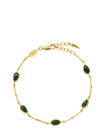 Missoma Molten Malachite Chain Bracelet, Gold/Green, Gold/Green