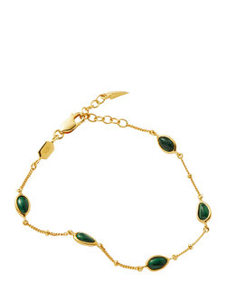 Missoma Molten Malachite Chain Bracelet, Gold, S - view 2, Gold