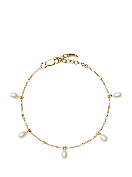 Missoma Pearl Charm Bracelet, Gold, Gold