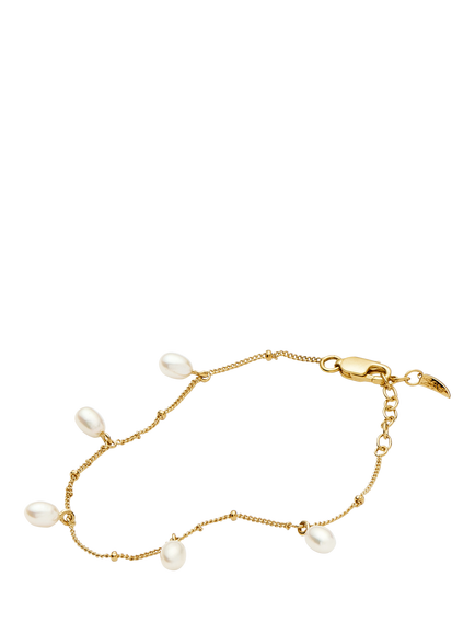 Missoma Pearl Charm Bracelet, Gold - view 2, Gold
