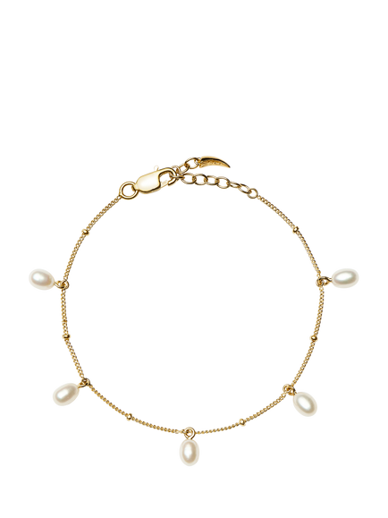 Missoma Pearl Charm Bracelet, Gold, Gold