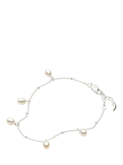 Missoma Pearl Charm Chain Bracelet, Silver - view 2, Silver