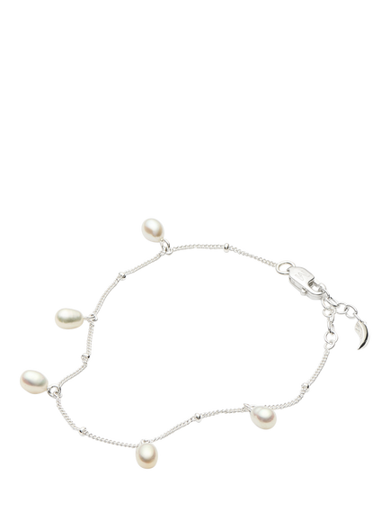 Missoma Pearl Charm Chain Bracelet, Silver - view 2, Silver
