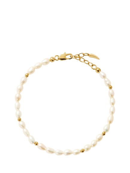 Missoma Beaded Pearl Bracelet, Gold/White, Gold/White