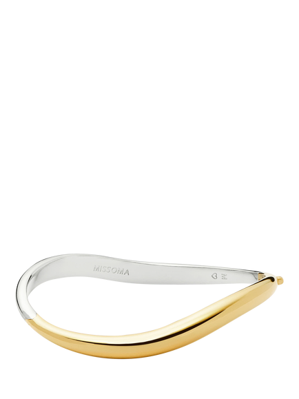 Missoma Savi Hinged Oval Bangle, Gold/Silver, Gold/Silver