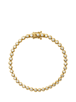 Missoma Beaded Crystal Bracelet, S, Gold/White