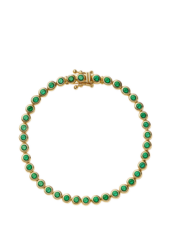 Missoma Beaded Crystal Bracelet, S, Gold/Green
