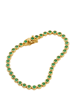 Missoma Beaded Crystal Bracelet, S - view 2, Gold/Green
