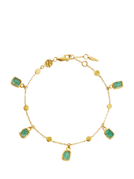 Missoma Lena Charm Bracelet, S, Gold/Amazonite