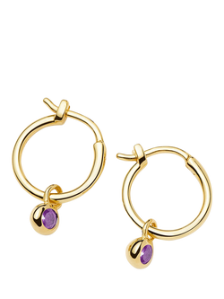Missoma Birthstone Mini Hoop Earrings, Gold/February Amethyst