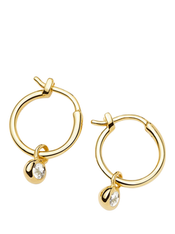 Missoma Birthstone Mini Hoop Earrings, Gold/April Quartz