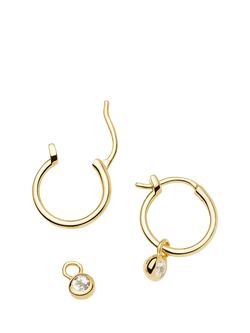 Missoma Birthstone Mini Hoop Earrings - view 2, Gold/April Quartz