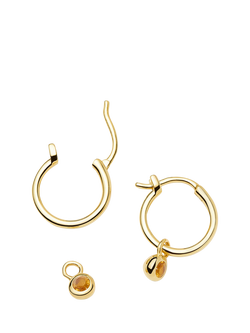 Missoma Birthstone Mini Hoop Earrings - view 2, Gold/November Citrine