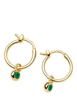 Missoma Birthstone Mini Hoop Earrings, Gold/May Green Onyx