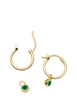 Missoma Birthstone Mini Hoop Earrings - view 2, Gold/May Green Onyx