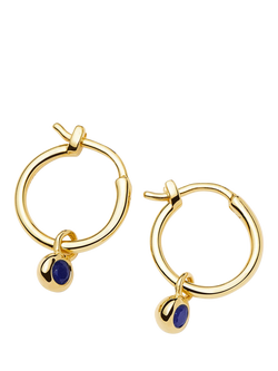 Missoma Birthstone Mini Hoop Earrings, Gold/September Lapis Lazuli