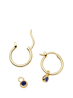 Missoma Birthstone Mini Hoop Earrings - view 2, Gold/September Lapis Lazuli