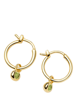 Missoma Birthstone Mini Hoop Earrings, Gold/August Peridot