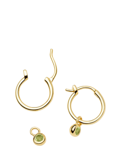 Missoma Birthstone Mini Hoop Earrings - view 2, Gold/August Peridot