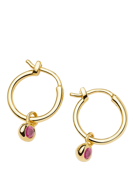 Missoma Birthstone Mini Hoop Earrings, Gold/October Tourmaline