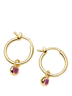 Missoma Birthstone Mini Hoop Earrings, Gold/July Ruby