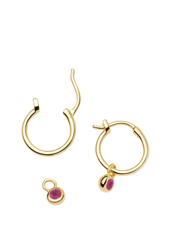 Missoma Birthstone Mini Hoop Earrings - view 2, Gold/July Ruby