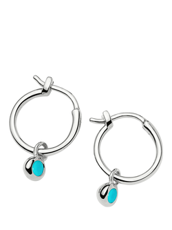 Missoma Birthstone Mini Hoop Earrings, Silver/December Magnesite