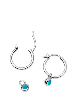 Missoma Birthstone Mini Hoop Earrings - view 2, Silver/December Magnesite