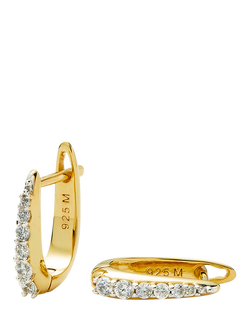 Missoma Hinged Crystal Huggie Earrings, Gold, Gold