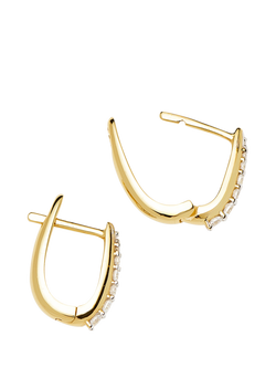 Missoma Hinged Crystal Huggie Earrings, Gold - view 2, Gold