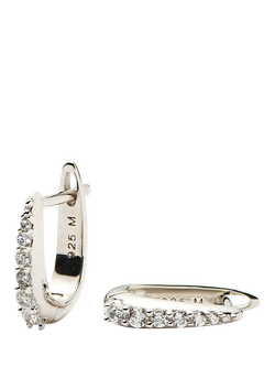 Missoma Hinged Crystal Huggie Earrings, Gold, Silver