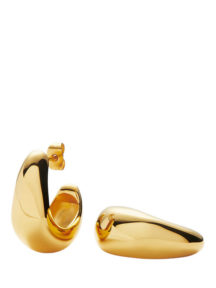 Missoma Sculptural Medium Chunky Hoop Earrings, Gold