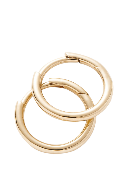 Missoma 14ct Yellow Gold Small Hoop Earrings - view 2, Gold