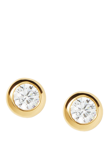 Missoma Round Cubic Zirconia Stud Earrings, Gold