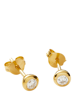 Missoma Round Cubic Zirconia Stud Earrings - view 2, Gold