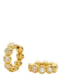 Missoma Beaded Crystal Small Hoop Earrings, Gold/Clear