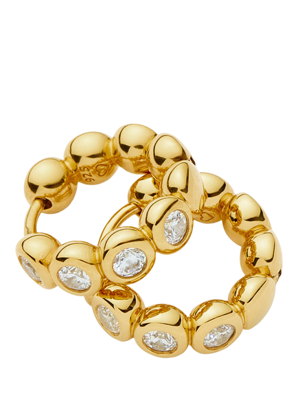 Missoma Beaded Crystal Small Hoop Earrings - view 2, Gold/Clear