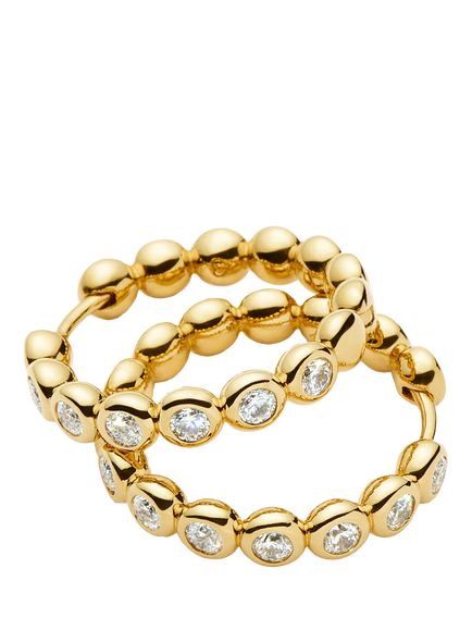 Missoma Beaded Crystal Hoop Earrings - view 2, Gold