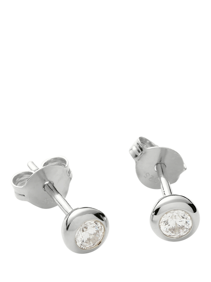 Missoma Round Cubic Zirconia Stud Earrings - view 2, Silver