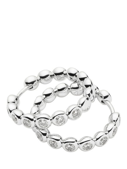Missoma Beaded Crystal Hoop Earrings - view 2, Silver