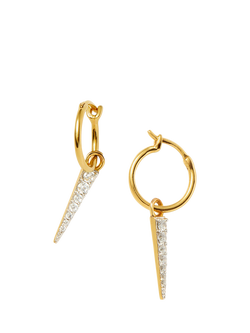Missoma Crystal Spike Drop Charm Hoop Earrings, Gold