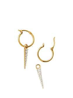 Missoma Crystal Spike Drop Charm Hoop Earrings - view 2, Gold
