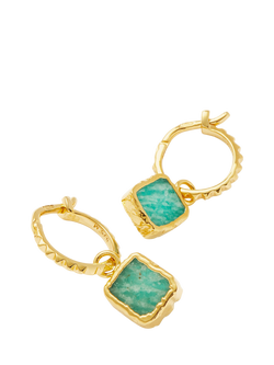 Missoma Mini Charm Hoop Earrings - view 2, Gold/Green