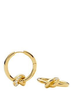 Missoma Pave Knot Hoop Earrings, Gold, Gold