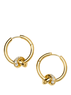 Missoma Pave Knot Hoop Earrings, Gold - view 2, Gold