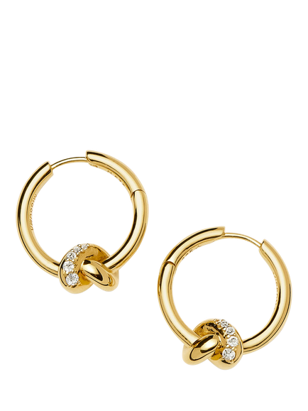 Missoma Pave Knot Hoop Earrings, Gold - view 2, Gold