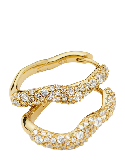 Missoma Molten Snow Small Hoop Earrings - view 2, Gold