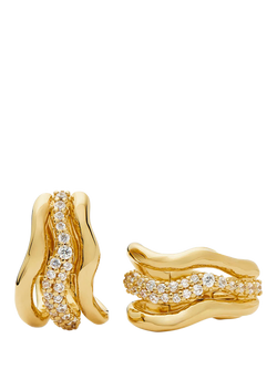 Missoma Molten Snow Triple Small Hoop Earrings, Gold, Gold
