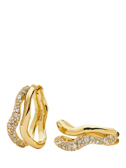 Missoma Molten Snow Double Medium Hoop Earrings, Gold, Gold