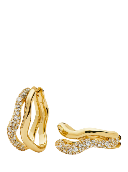 Missoma Molten Snow Double Medium Hoop Earrings, Gold, Gold